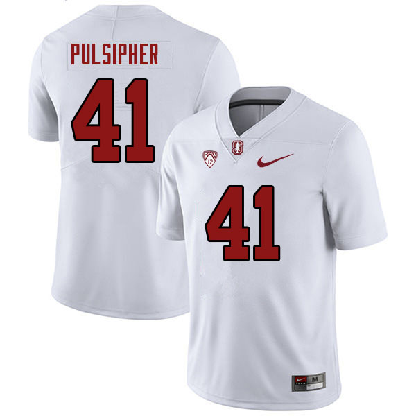 Men #41 Anson Pulsipher Stanford Cardinal College 2023 Football Stitched Jerseys Sale-White - Click Image to Close